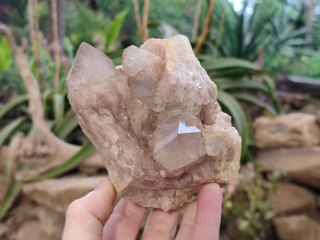 Natural Smokey Phantom Quartz Clusters x 4 From Luena, Congo - Toprock Gemstones and Minerals 