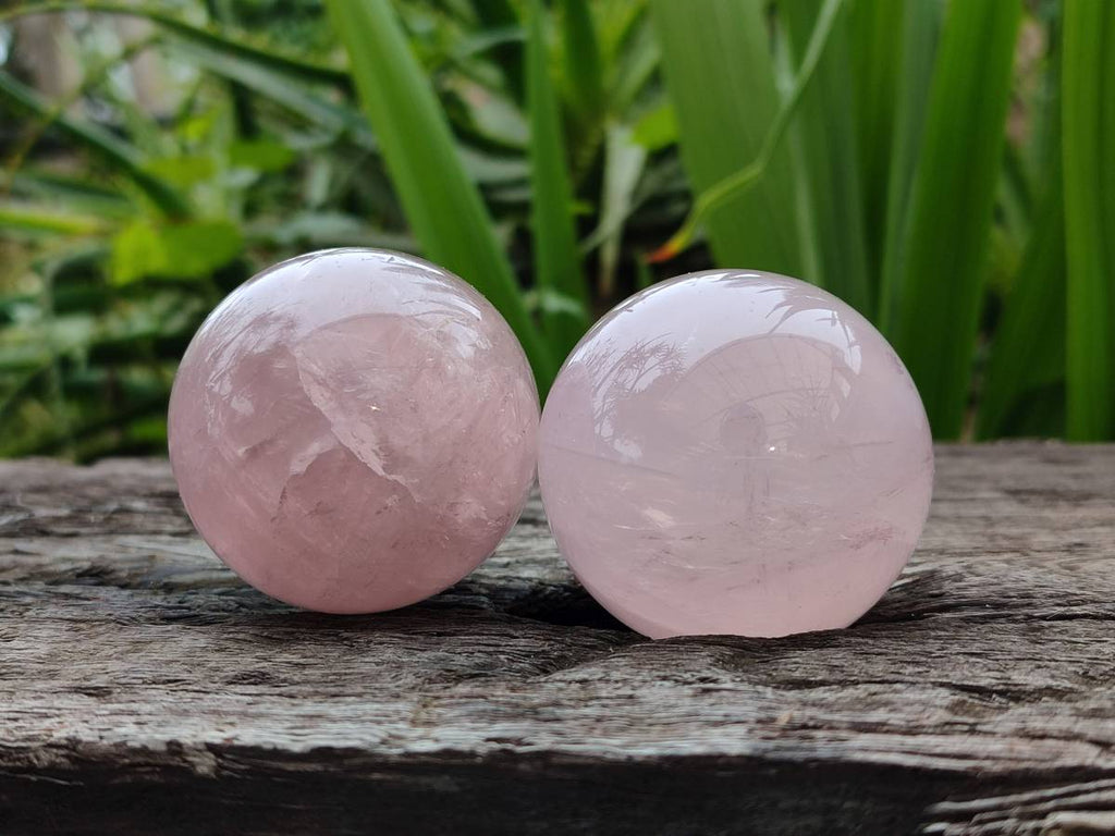 Polished Rose Quartz Spheres x 6 From Madagascar - Toprock Gemstones and Minerals 