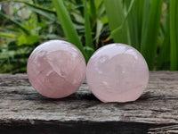 Polished Rose Quartz Spheres x 6 From Madagascar