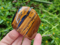 Polished Golden Tiger's Eye Jumbo Tumbled Stones x 12 From Prieska, South Africa