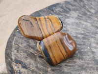 Polished Golden Tiger's Eye Jumbo Tumbled Stones x 12 From Prieska, South Africa
