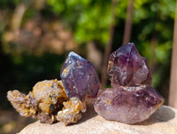 Natural Window Amethyst Crystals x 20 From Chiredzi, Zimbabwe