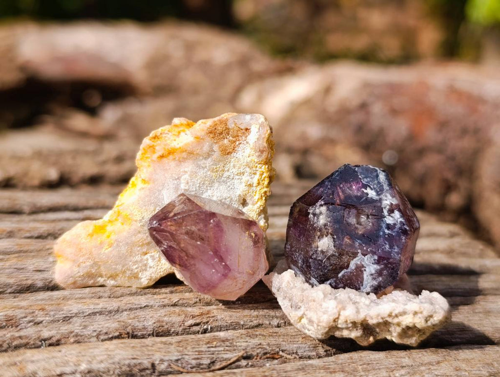 Natural Window Amethyst Crystals x 20 From Chiredzi, Zimbabwe - Toprock Gemstones and Minerals 