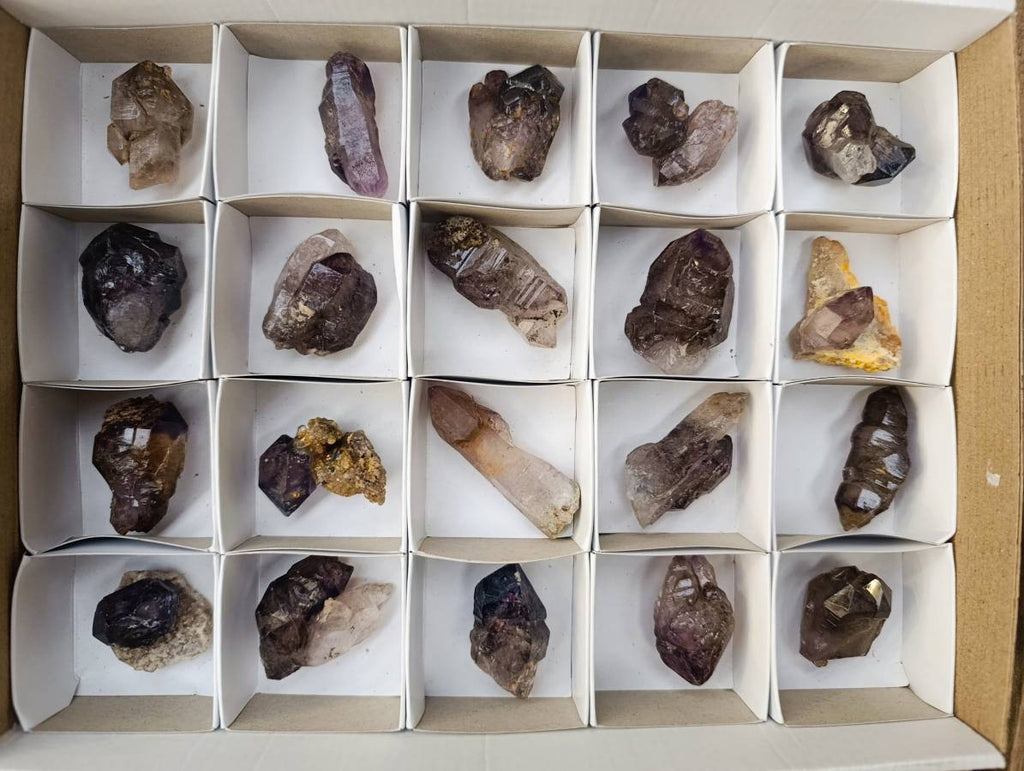 Natural Window Amethyst Crystals x 20 From Chiredzi, Zimbabwe - Toprock Gemstones and Minerals 