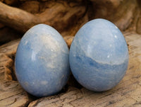 Polished Blue Calcite Eggs x 17 From Madagascar