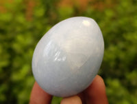 Polished Blue Calcite Eggs x 17 From Madagascar