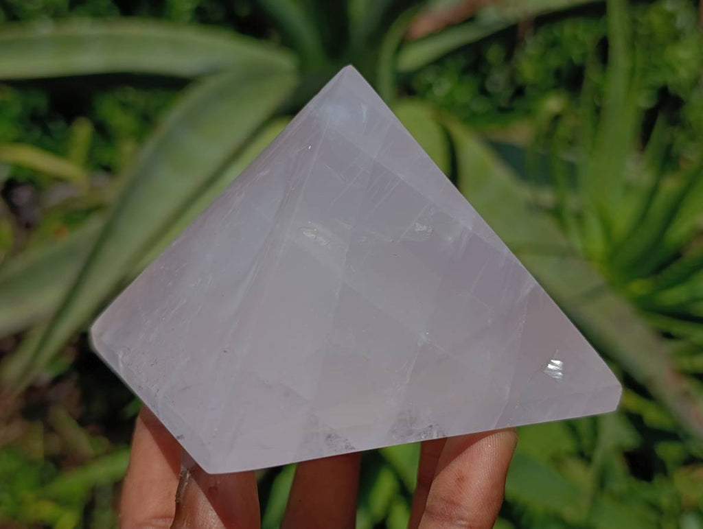 Polished Rose Quartz Pyramids x 3 From Madagascar - Toprock Gemstones and Minerals 