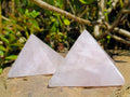 Polished Rose Quartz Pyramids x 3 From Madagascar - Toprock Gemstones and Minerals 