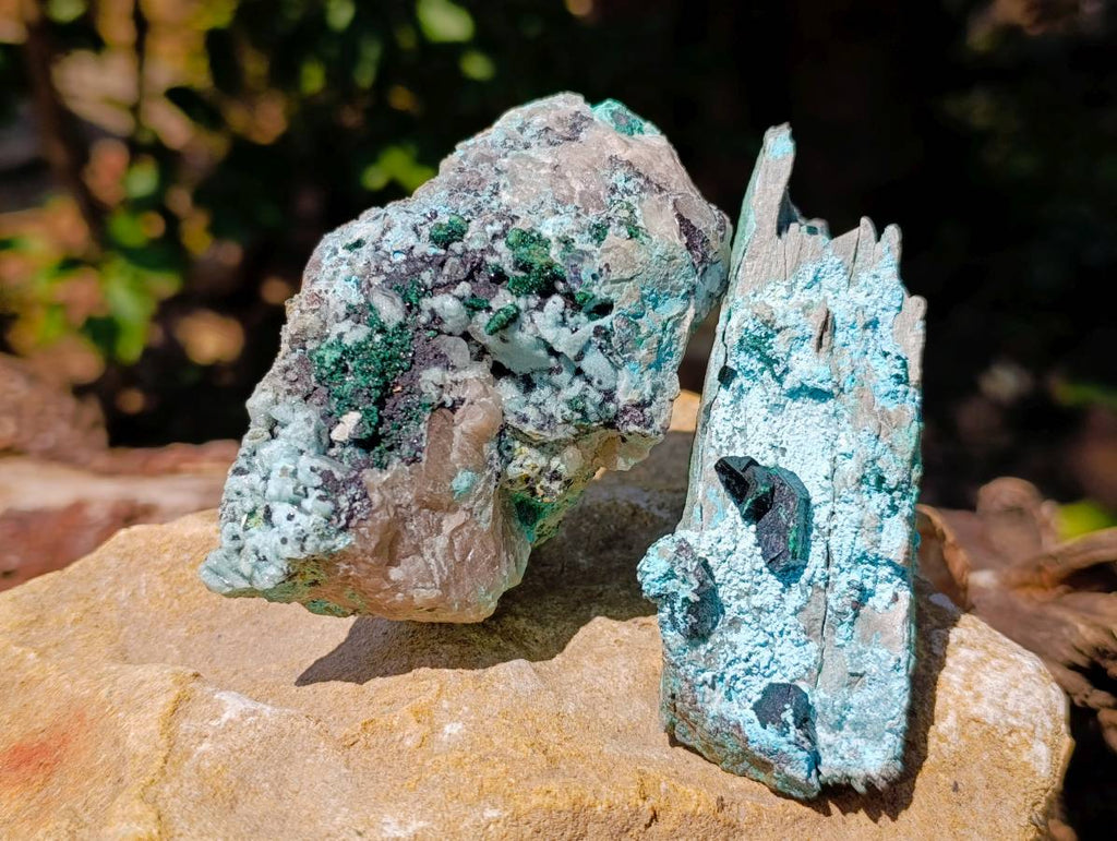 Natural Drusy Coated Malacolla On Dolomite Specimens x 6 From Congo - Toprock Gemstones and Minerals 