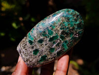 Polished Emerald Mica 'Mutokolite' Standing Free Forms x 4 From Mutoko, Zimbabwe