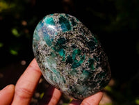 Polished Emerald Mica 'Mutokolite' Standing Free Forms x 4 From Mutoko, Zimbabwe