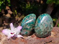 Polished Emerald Mica 'Mutokolite' Standing Free Forms x 4 From Mutoko, Zimbabwe