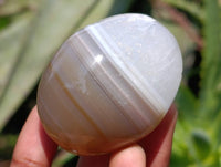 Polished Banded Agate Palm Stones x 12 From Madagascar