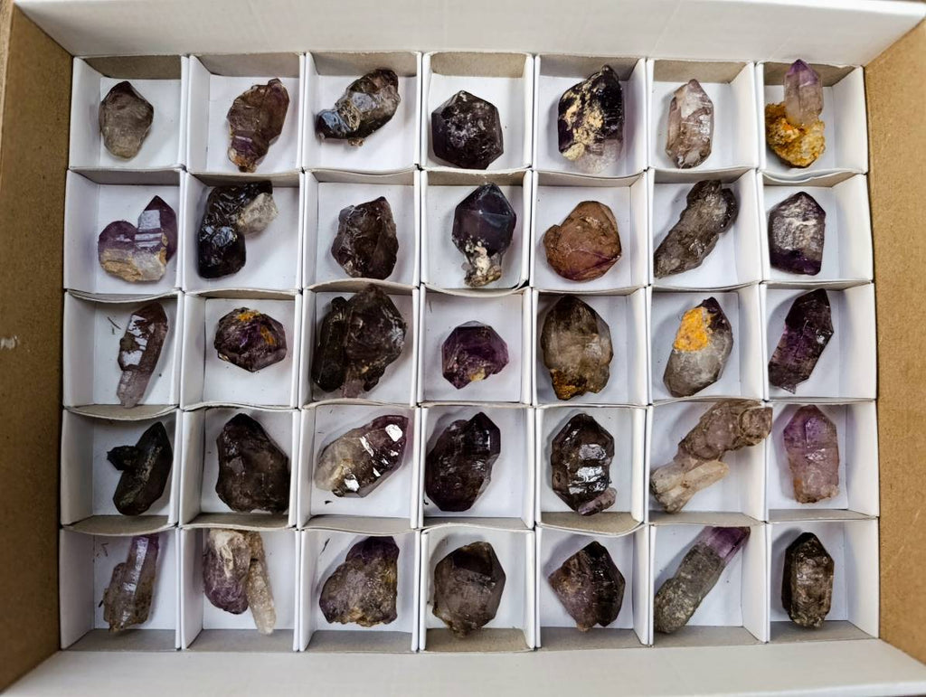 Natural Window Amethyst Crystals x 35 From Chiredzi, Zimbabwe - Toprock Gemstones and Minerals 