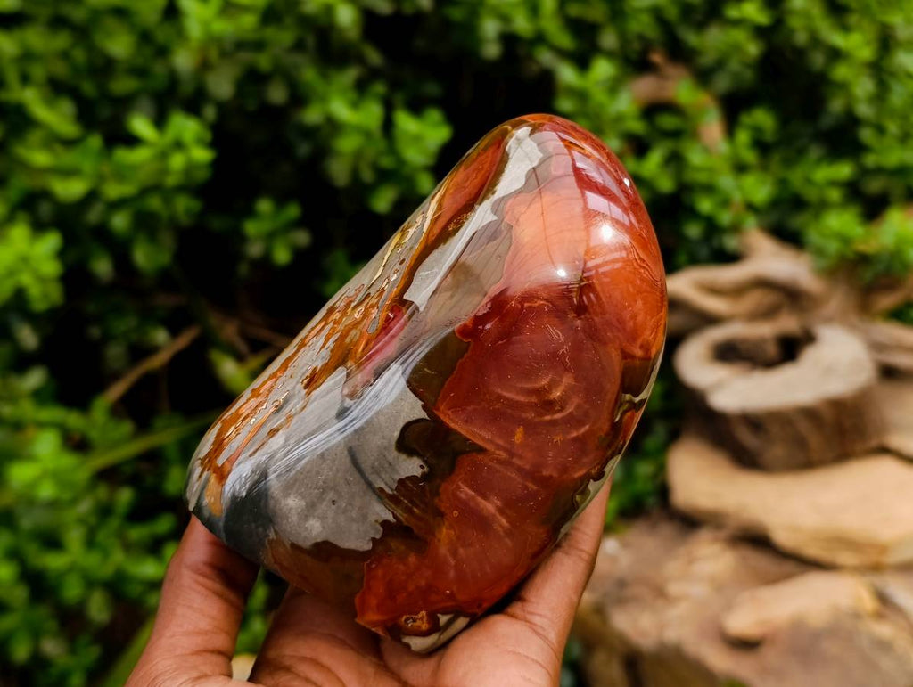 Polished Polychrome Jasper Standing Free Forms x 2 From NW Coast, Madagascar - Toprock Gemstones and Minerals 