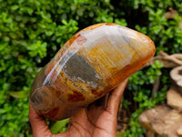 Polished Polychrome Jasper Standing Free Forms x 2 From NW Coast, Madagascar