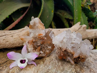 Natural Tangerine Quartz Clusters x 6 From Madagascar