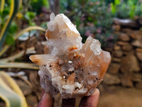 Natural Tangerine Quartz Clusters x 6 From Madagascar