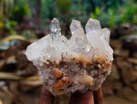 Natural Tangerine Quartz Clusters x 6 From Madagascar