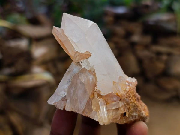 Natural Tangerine Quartz Clusters x 6 From Madagascar