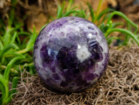 Polished Deep Purple Chevron Amethyst Spheres x 2 From Ankazobe, Madagascar