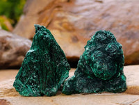Natural Silky Malachite Specimens x 20 From Kasompe, Congo