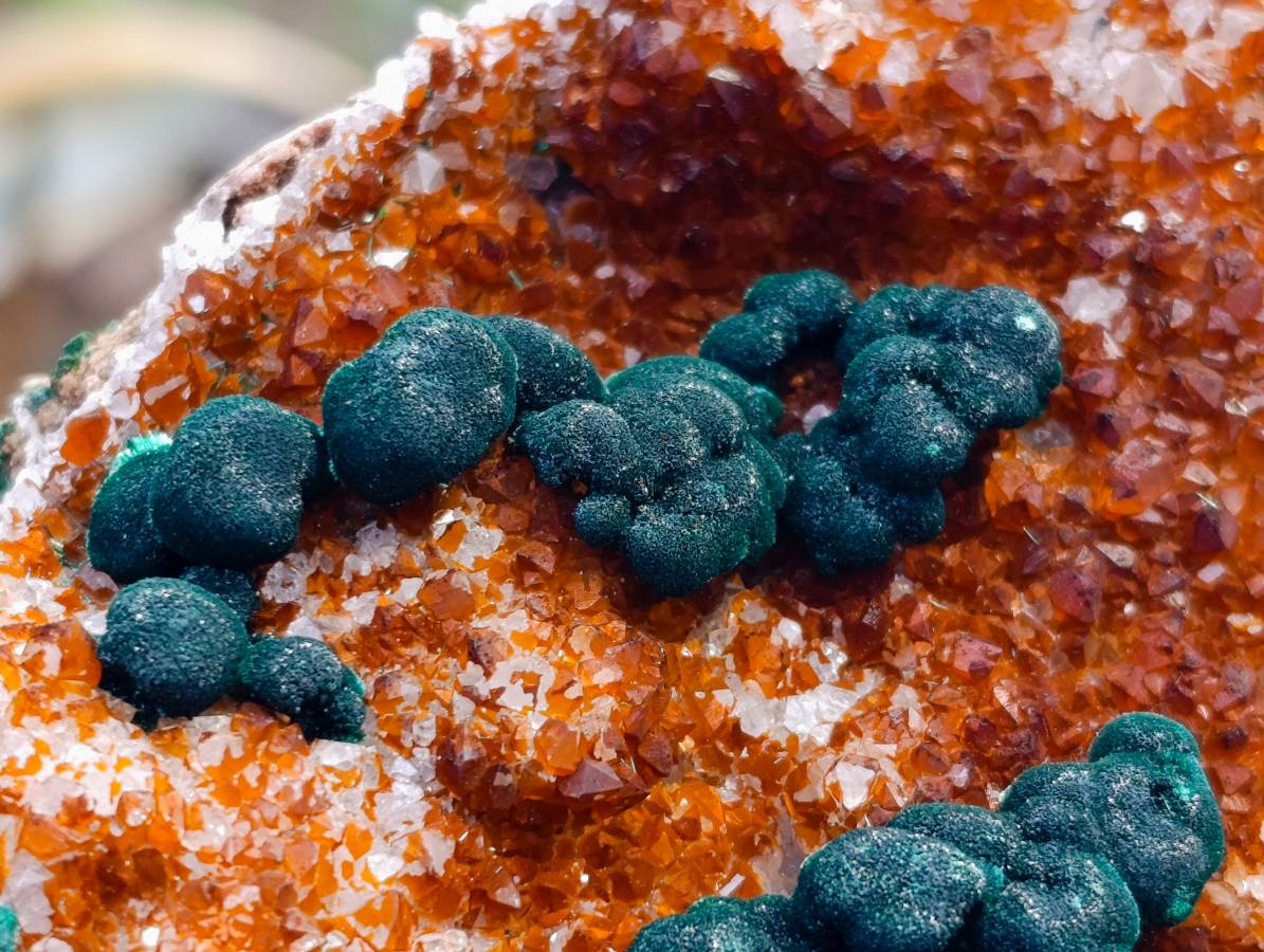 Natural Ball Malachite On Quartz Matrix Specimens x 2 From Mindingi Mine, Kambove, Congo - Toprock Gemstones and Minerals 