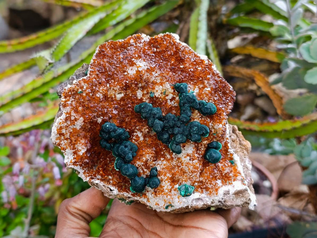 Natural Ball Malachite On Quartz Matrix Specimens x 2 From Mindingi Mine, Kambove, Congo - Toprock Gemstones and Minerals 