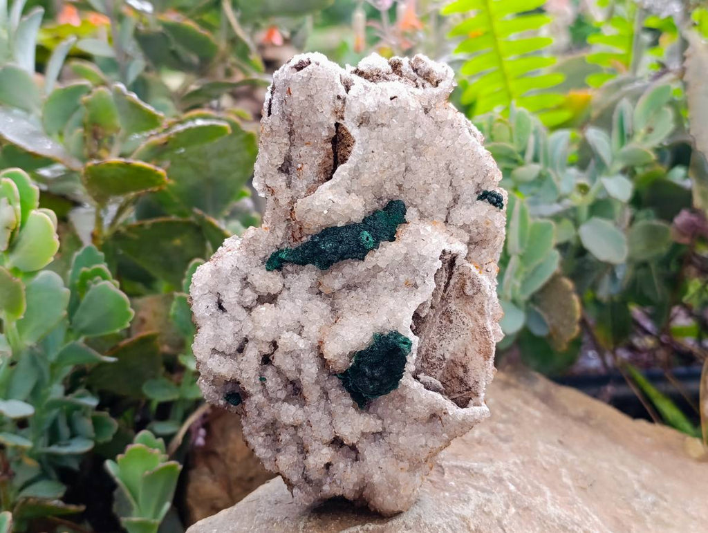 Natural Ball Malachite On Quartz Matrix Specimens x 2 From Mindingi Mine, Kambove, Congo - Toprock Gemstones and Minerals 