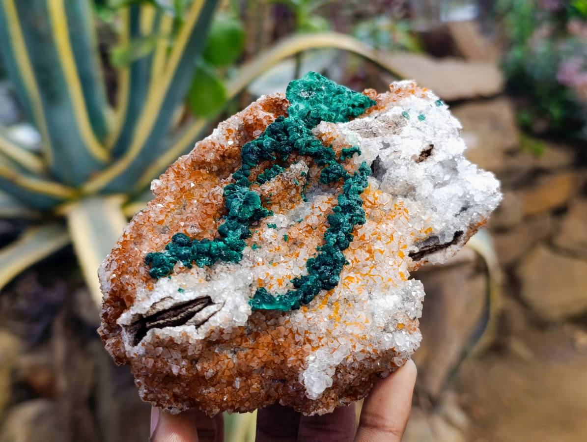 Natural Ball Malachite On Quartz Matrix Specimens x 2 From Mindingi Mine, Kambove, Congo - Toprock Gemstones and Minerals 