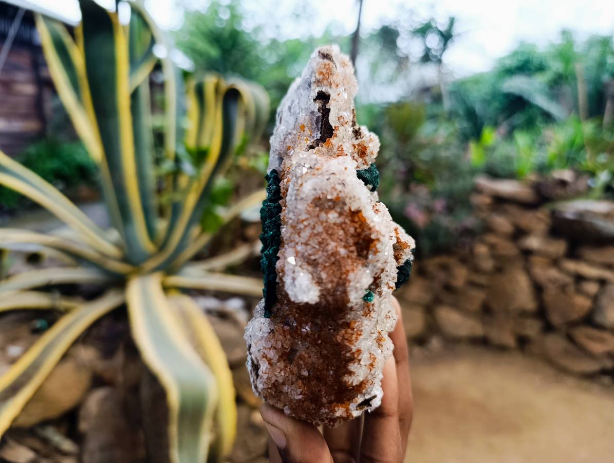Natural Ball Malachite On Quartz Matrix Specimens x 2 From Mindingi Mine, Kambove, Congo - Toprock Gemstones and Minerals 