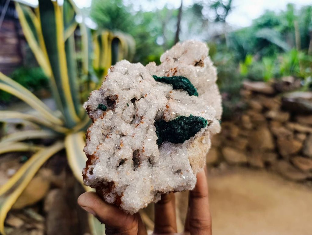 Natural Ball Malachite On Quartz Matrix Specimens x 2 From Mindingi Mine, Kambove, Congo - Toprock Gemstones and Minerals 