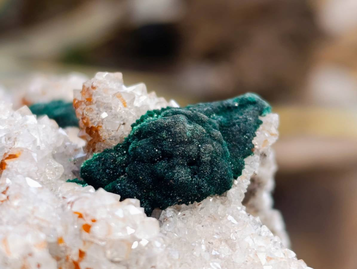 Natural Ball Malachite On Quartz Matrix Specimens x 2 From Mindingi Mine, Kambove, Congo - Toprock Gemstones and Minerals 