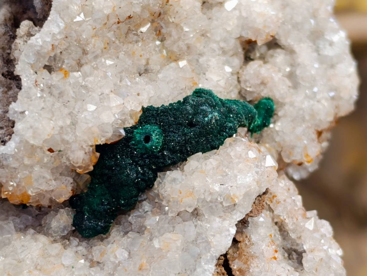 Natural Ball Malachite On Quartz Matrix Specimens x 2 From Mindingi Mine, Kambove, Congo - Toprock Gemstones and Minerals 