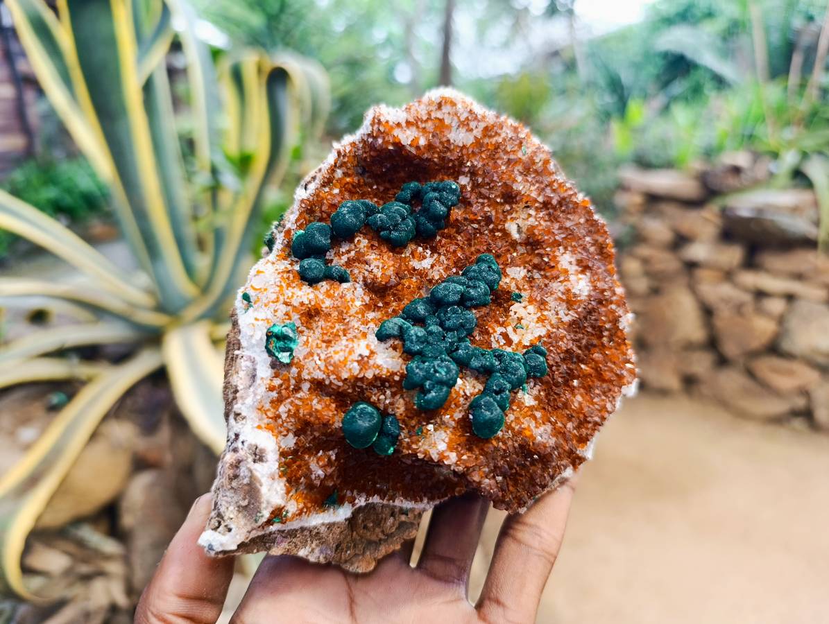 Natural Ball Malachite On Quartz Matrix Specimens x 2 From Mindingi Mine, Kambove, Congo - Toprock Gemstones and Minerals 