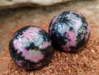 Polished Rhodonite Spheres x 6 From Ambindavato, Madagascar
