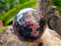Polished Rhodonite Spheres x 6 From Ambindavato, Madagascar