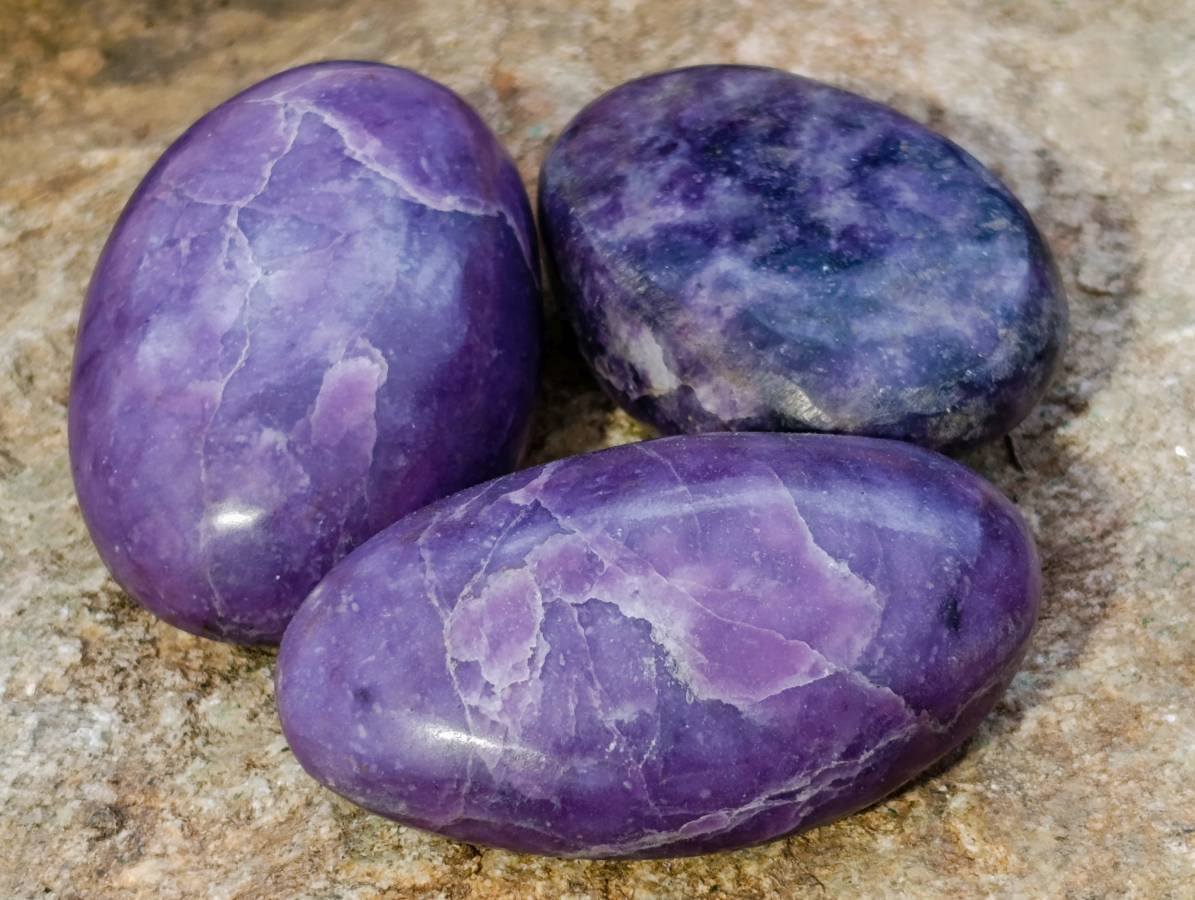 Polished Lepidolite Free Forms x 12 From Zimbabwe - Toprock Gemstones and Minerals 