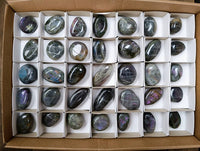 Polished Labradorite Galets x 35 From Tulear, Madagascar