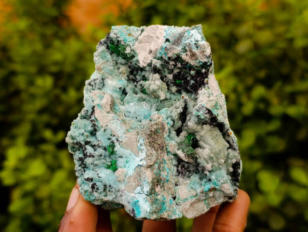 Natural Drusy Coated Chrysocolla with Malachite x 3 From Lupoto Mine, Congo - Toprock Gemstones and Minerals 