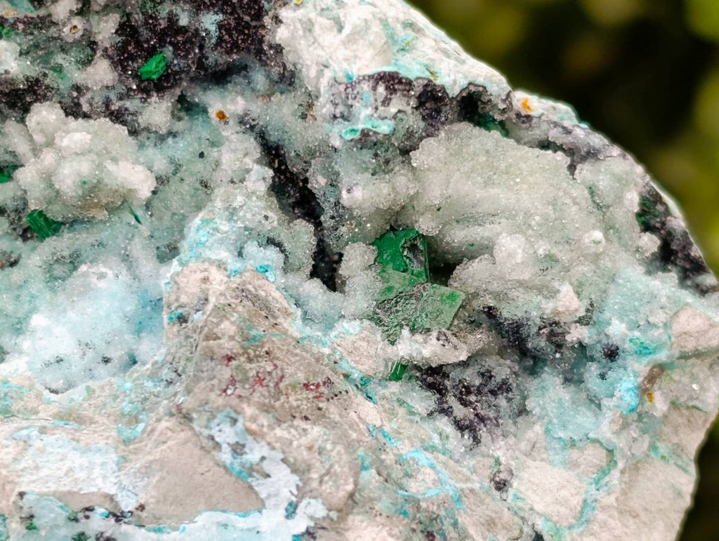 Natural Drusy Coated Chrysocolla with Malachite x 3 From Lupoto Mine, Congo - Toprock Gemstones and Minerals 