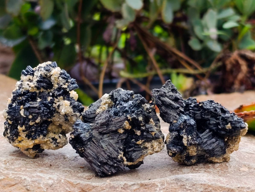 Natural Schorl Black Tourmaline Specimens x 35 From Erongo, Namibia - Toprock Gemstones and Minerals 