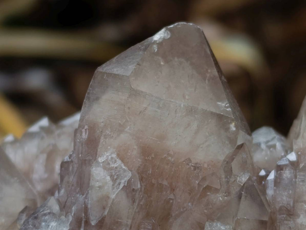 Natural Smokey Phantom Quartz Clusters x 2 From Luena, Congo - Toprock Gemstones and Minerals 