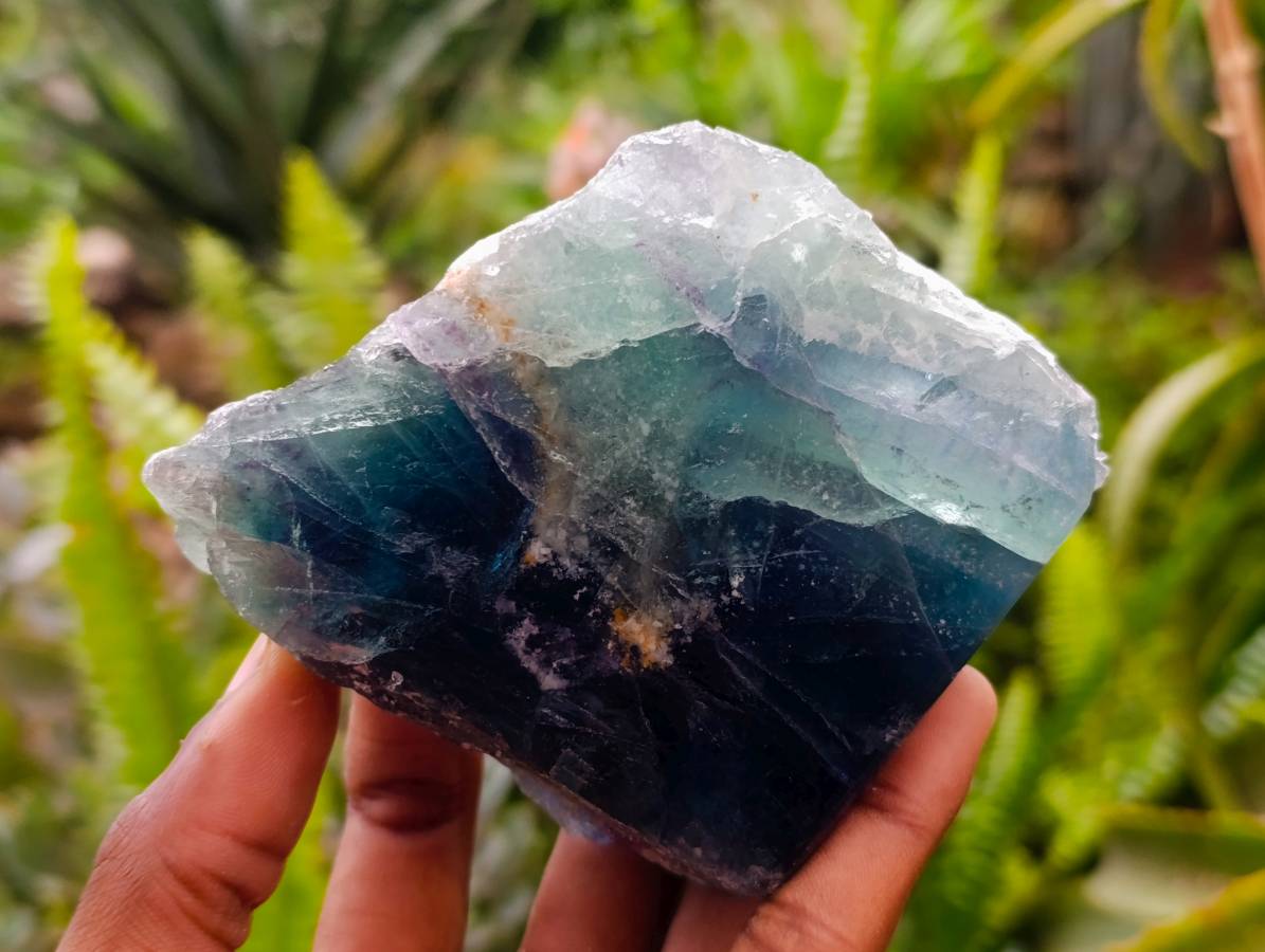 Polished On One Side Watermelon Fluorite x 6 From Uis, Namibia - Toprock Gemstones and Minerals 