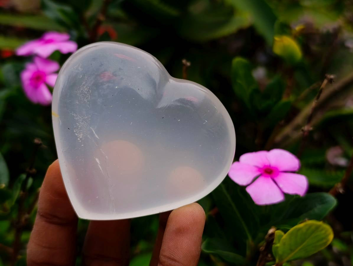 Polished Mixed Pearl Girasol Quartz Flame, Hearts, Sphere x 6 From Ambatondrazaka, Madagascar - Toprock Gemstones and Minerals 