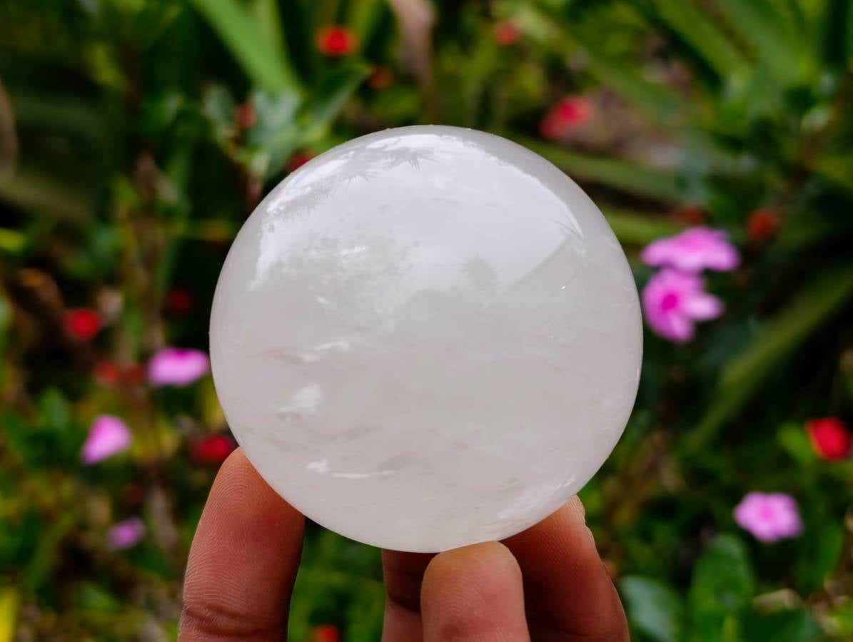 Polished Mixed Pearl Girasol Quartz Flame, Hearts, Sphere x 6 From Ambatondrazaka, Madagascar - Toprock Gemstones and Minerals 