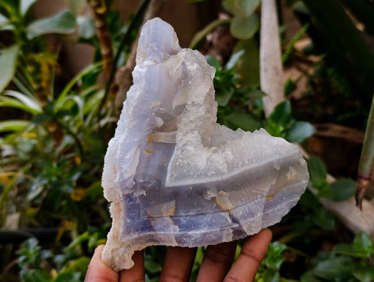 Natural Etched Blue Chalcedony Geodes x 3 From Nsanje, Malawi - Toprock Gemstones and Minerals 