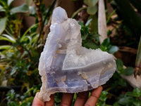 Natural Etched Blue Chalcedony Geodes x 3 From Nsanje, Malawi