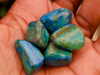 Polished Azurite And Flower Banded Malachite Free Forms x 70 From Congo