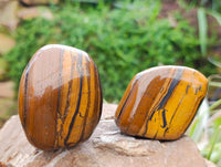 Polished Golden Tigers Eye With Banded Tiger Iron Free Forms x 6 From South Africa